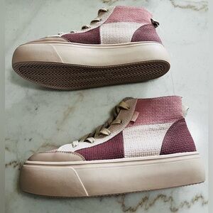 Rocket Dog Flair Platform High Top Patchwork Pink/White Women’s Size 9.5